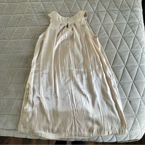 Mini Boden Champagne Metallic Jeweled Trapeze Special Occassion Dress Size 11/12 - Picture 8 of 16
